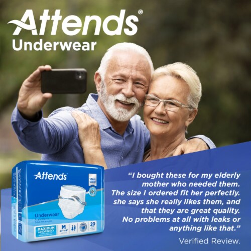 Attends Disposable Underwear Pull On with Tear Away Seams Medium