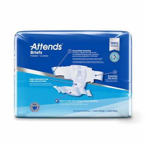 Attends Adult Incontinence Brief XL Heavy Absorbency Contoured, DDA40, Heavy to Severe, 20 Ct Perspective: left