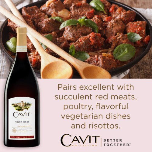 Cavit Pinot Noir Red Wine Perspective: left