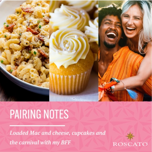Roscato Rose Dolce Sparkling Wine Perspective: left