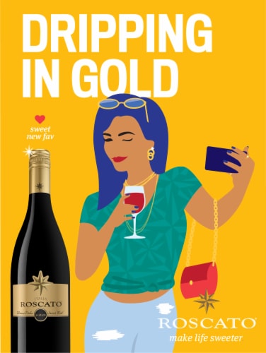 Roscato Gold Red Wine Perspective: left