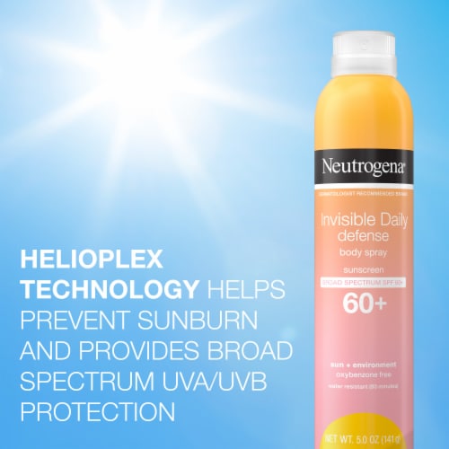 Neutrogena Invisible Daily Defense Sunscreen Spray, Broad Spectrum SPF 60+, Water Resistant Perspective: left