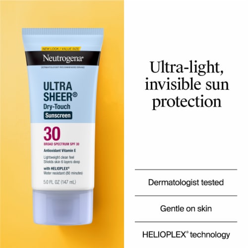 Neutrogena Ultra Sheer Dry-Touch Sunscreen Lotion Broad Spectrum SPF 30 Perspective: left