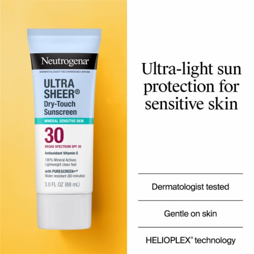 Neutrogena Mineral Ultrasheer Dry-Touch SPF 30 Sunscreen Lotion Perspective: left