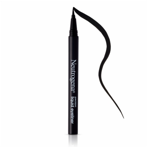 Neutrogena Precision Liquid Eyeliner with Honey & Coconut, Hypoallergenic Water-Resistant Jet Black Perspective: left
