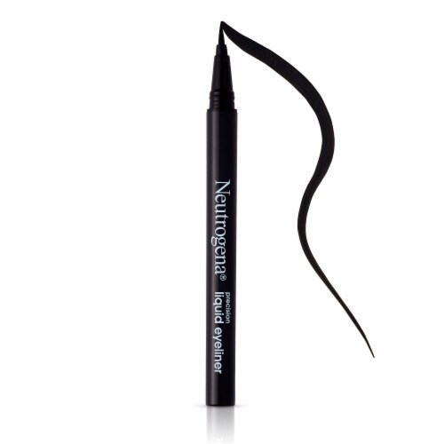 Neutrogena Precision Liquid Eyeliner with Honey & Coconut, Hypoallergenic Water-Resistant Jet Black Perspective: left