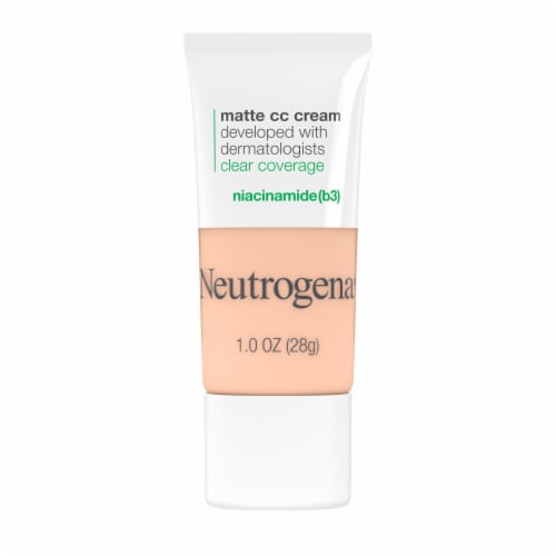 Neutrogena Clear Coverage Flawless Matte CC Cream with Niacinamide, Oil Free & Fragrance Free, Shell Perspective: left