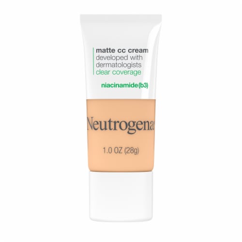 Neutrogena Clear Coverage Flawless Matte CC Cream, Full-Coverage Color Correcting Porcelain Perspective: left