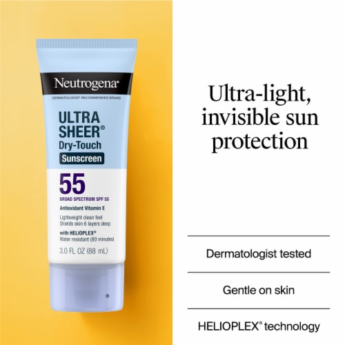Neutrogena Ultra Sheer Dry-Touch Sunscreen Lotion Broad Spectrum SPF 55 Perspective: left