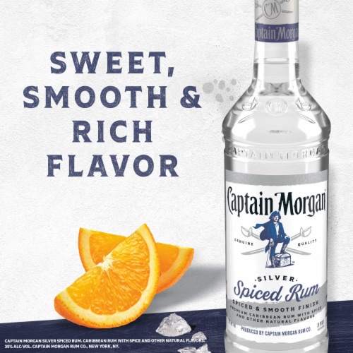 Captain Morgan Rum Silver Spiced Perspective: left