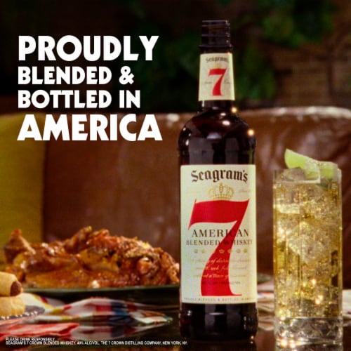 Seagram's 7 Crown American Blended Whiskey Perspective: left