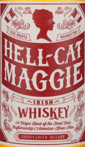 Hell Cat Maggie Blended Irish Whiskey Perspective: left