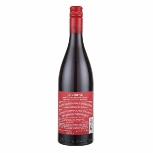 Sonoroso Sweet Red Primitivo Italian Wine Perspective: left