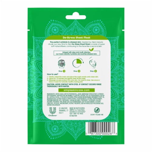 Simple Sheet Mask De-Stress Perspective: left