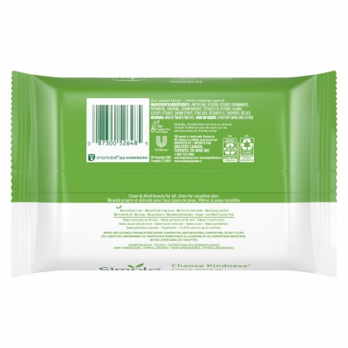 Simple Kind to Skin Micellar Cleansing Wipes Perspective: left