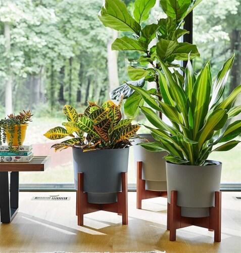 Bloem 7008945 10 in. Planter Hopson, Green Perspective: left