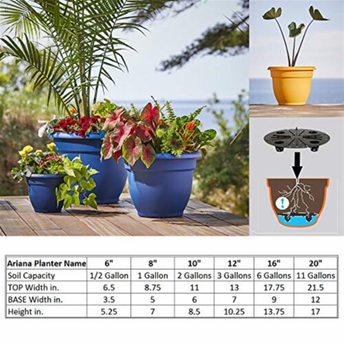Bloem 20-56420 20 in. Ariana Planter with Self Watering Grid, Living Green Perspective: left