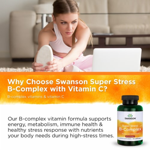 Swanson Vitamin w/ Vitamin C 100 Caps, Stress & Immune