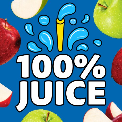 Capri Sun 100% Juice Apple All-Natural Juice from Concentrate with added ingredients, Box, Pouches Perspective: left