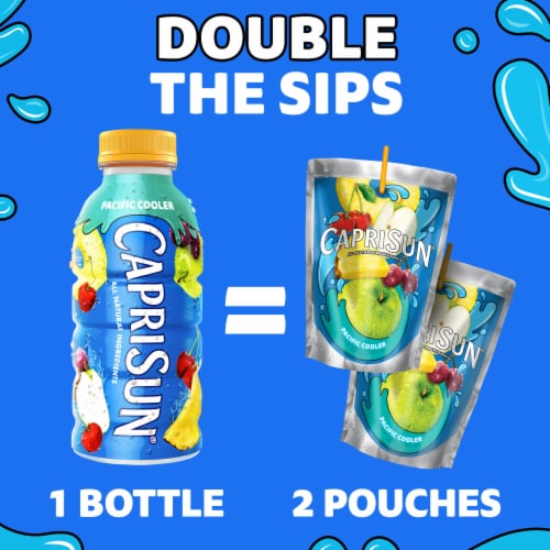 Capri Sun Pacific Cooler Mixed Fruit Naturally Flavored Juice Drink Blend Perspective: left