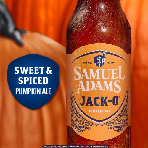 Samuel Adams Jack-O Pumpkin Ale Seasonal Beer Perspective: left