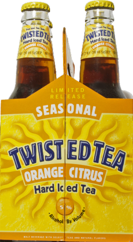Twisted Tea Orange Citrus Seasonal Flavored Hard Beverage Perspective: left