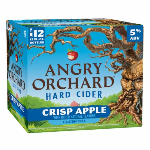 Angry Orchard Crisp Apple Hard Cider Beer Perspective: left
