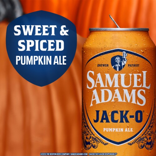 Samuel Adams Jack-O Pumpkin Ale Seasonal Beer Perspective: left