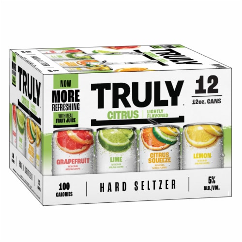 TRULY Hard Seltzer Citrus Variety Mix Pack Perspective: left