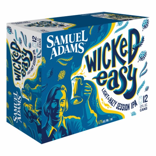Samuel Adams Wicked Easy Beer Light & Hazy Lager Perspective: left