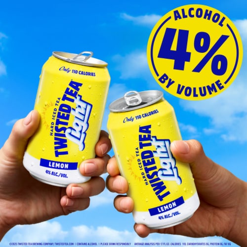Twisted Tea Light Lemon Hard Iced Tea Perspective: left