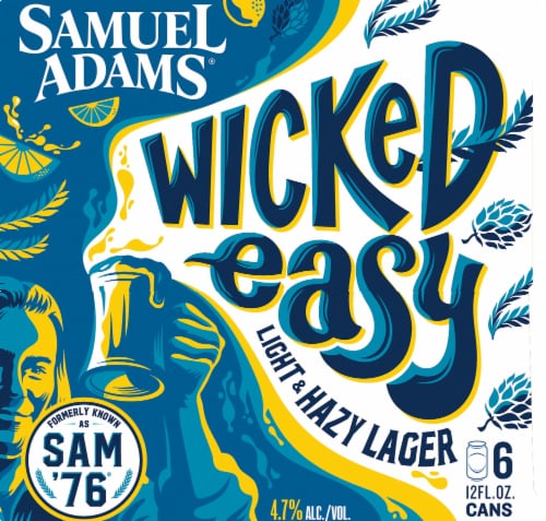 Samuel Adams Wicked Easy Light & Hazy Lager Perspective: left