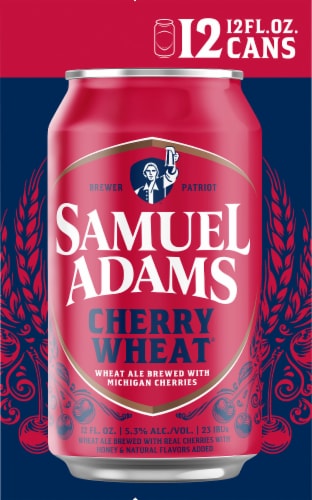 Samuel Adams® Cherry Wheat® Ale Beer Cans Perspective: left