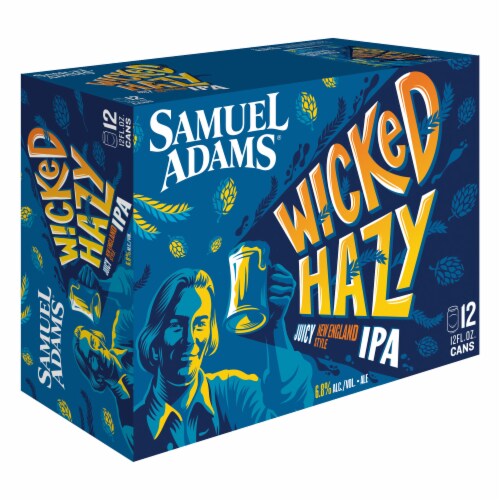 Samuel Adams Wicked Hazy New England IPA Beer Perspective: left