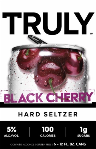 Truly Black Cherry Hard Seltzer Perspective: left