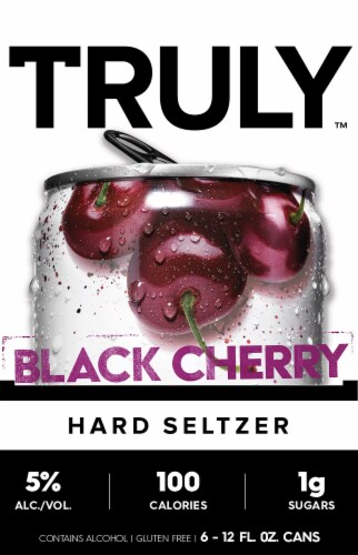 Truly Black Cherry Hard Seltzer Perspective: left