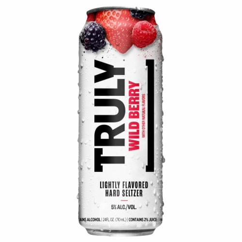 TRULY Wild Berry Hard Seltzer Single Can Perspective: left