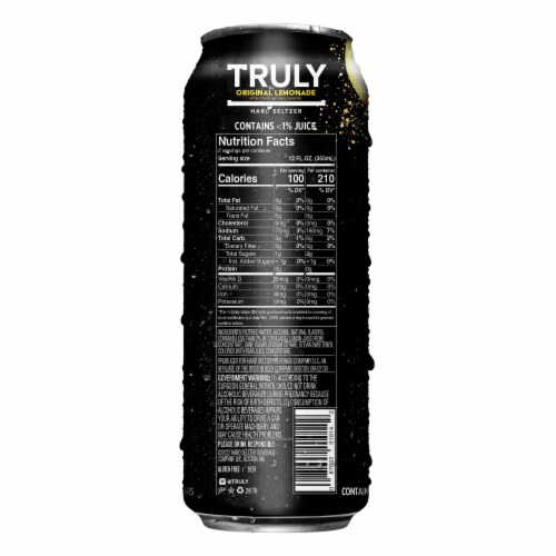 Truly Original Lemonade Hard Seltzer Single Can Perspective: left