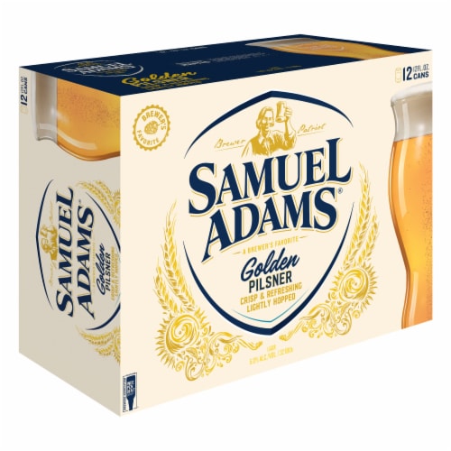 Samuel Adams Golden Pilsner Beer Perspective: left