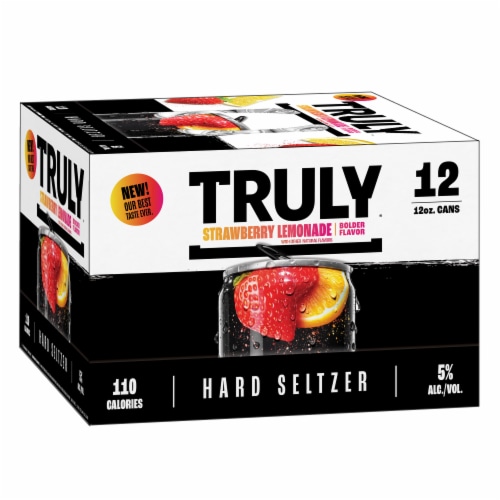 TRULY Hard Seltzer Strawberry Lemonade Perspective: left