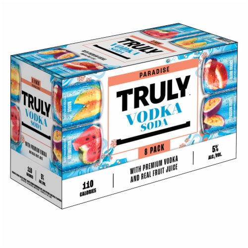 TRULY Vodka Soda Ready to Drink Cocktail Paradise Variety Pack Perspective: left