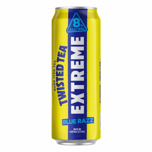 Twisted Tea Extreme Blue Razz Hard Iced Tea Perspective: left