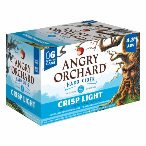 Angry Orchard Crisp Light Apple Hard Cider Beer Perspective: left
