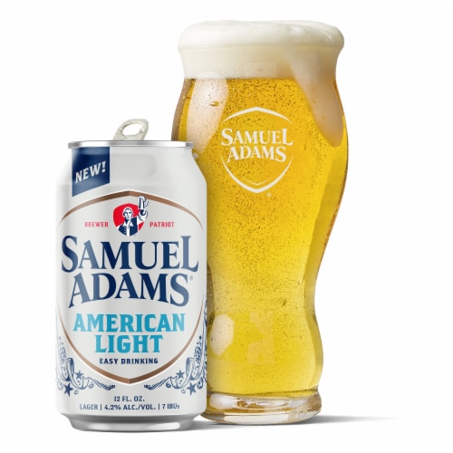 Samuel Adams American Light Lager Beer Perspective: left