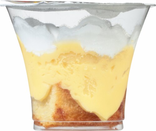 Gourmet Sweeta Banana Pudding with Cake Bottom Parfait Perspective: left