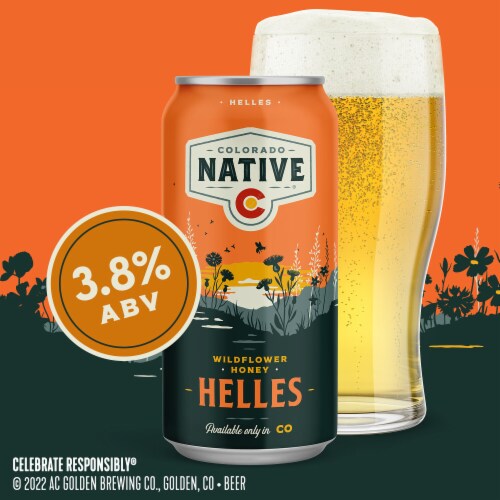 Colorado Native Wldflw Hon Hls Pale Lager Beer Cans Perspective: left
