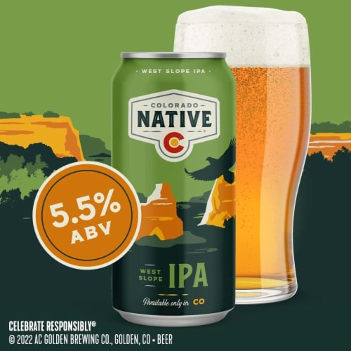 Colorado Native West Slope IPA Craft Beer Perspective: left