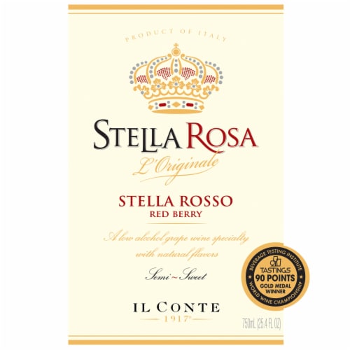 Stella Rosa Rosso Italian Semi-Sweet Red Wine Perspective: left