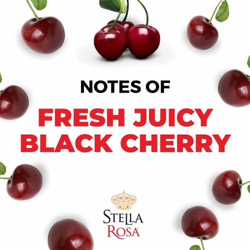 Stella Rosa Black Cherry Semi-Sweet Italian Red Wine Perspective: left