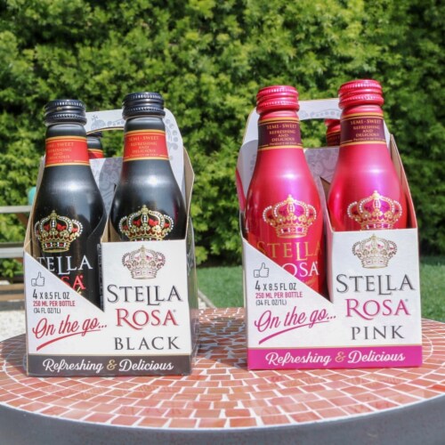 Stella Rosa Black Red Wine Italy Perspective: left